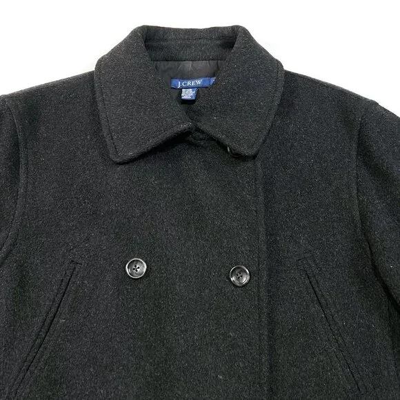J Crew Peacoat Womens Medium Black Wool Blend